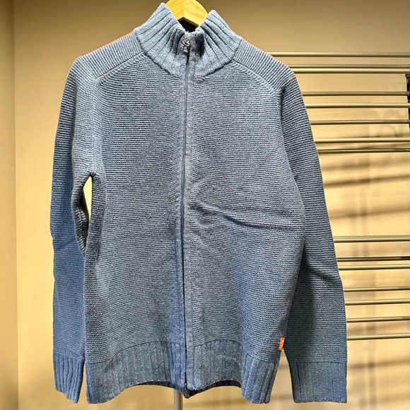 Hugo Boss Blue Zip Up Cardigan - Picture 1 of 6
